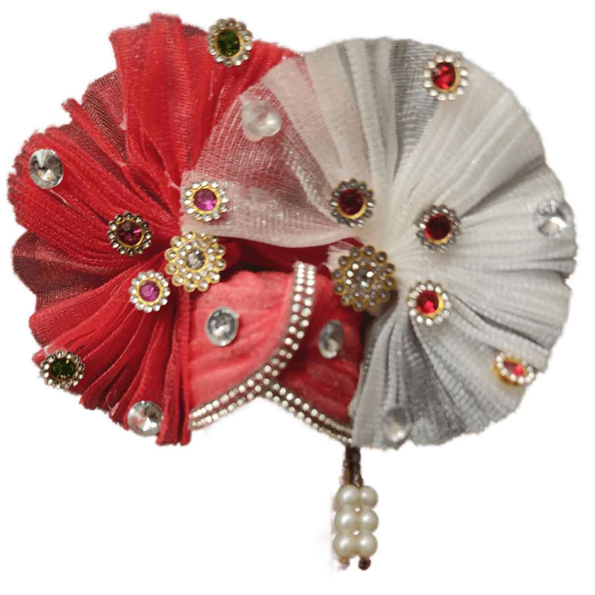 Premium Laddu Gopal Designer Dress/Poshak (Red-White Royal Pattern ...