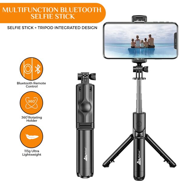 Bluetooth Selfie Sticks with Wireless Remote and Tripod Stand