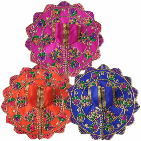 Kanha Ji, Fancy Laddu Gopal Dresses, Pink-Blue-Orange, Floral Embroidery, Set of 3, Kids Clothing, Baby Clothing, 0 Size, Indian Clothing, Traditional Wear, Designer Dresses, Ethnic Wear, Special Occasion Wear