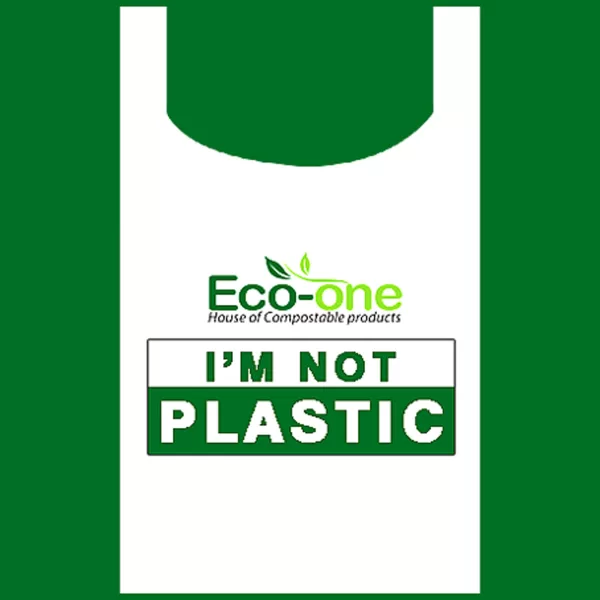 Eco-One 100% Compostable Carry Bag - Customized, Eco-Friendly, Biodegradable Bag for Groceries, Garments, and Couriers