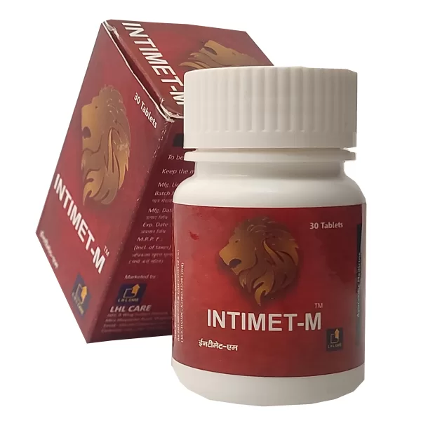 INTIMET-M | Ayurvedic Stamina & Testosterone Booster for Men | Ashwagandha, Gokhru, Safed Musli | Herbal Energy & Vitality Tablets